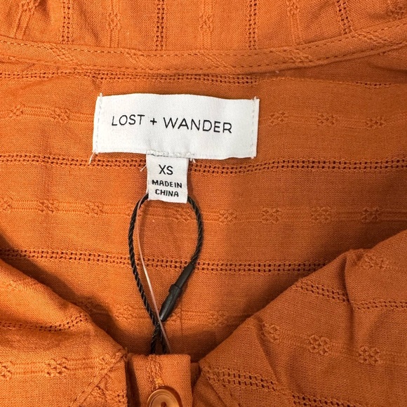 Lost + Wander Button-Down Shirt Autumn Vides Color Rust Size XS, NWT - Picture 8 of 16